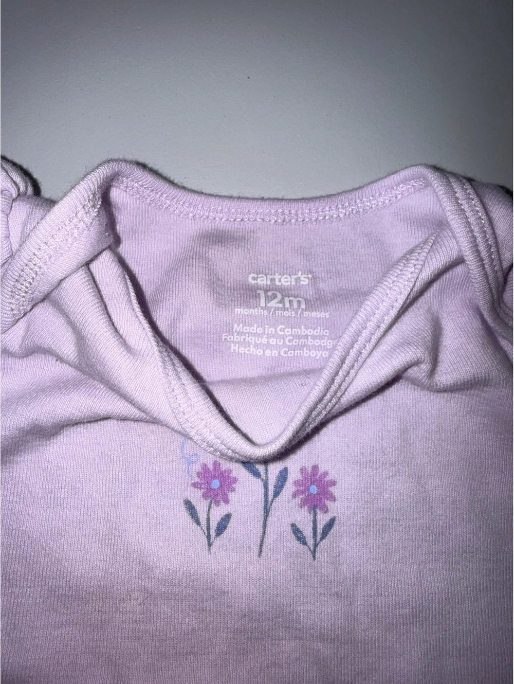 Carter's Baby Girl 12M Two-Piece Outfit Set - Blue Polka Dot & Purple Floral